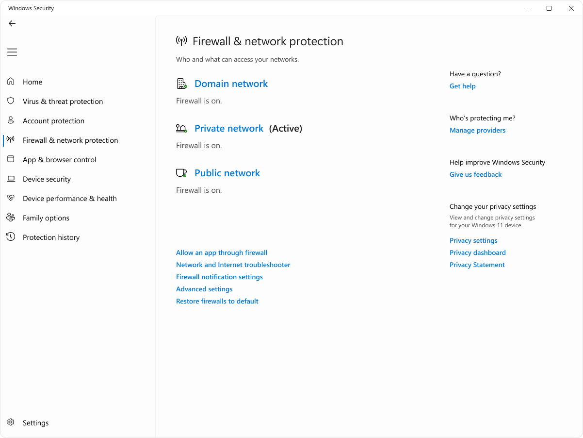 Firewall and Network Protection in the Windows Security App ...