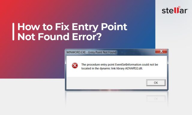 Solved] Entry Point Not Found Error on Windows