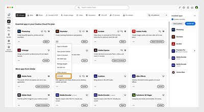 Uninstall Creative Cloud apps